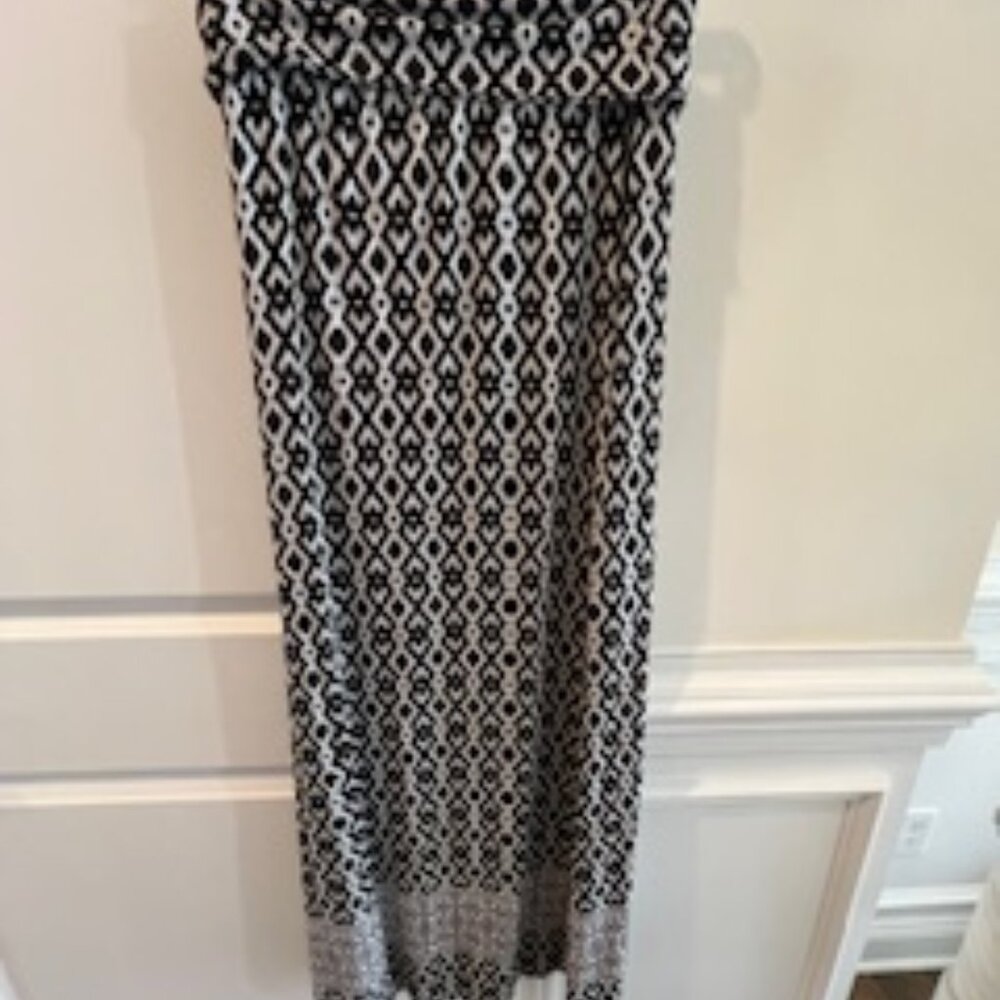 Max Studio Maxi Skirt w/Geometric Pattern & Turnback Waist-Size S
